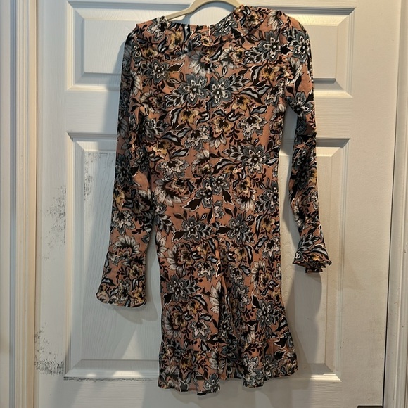 For Love & Lemons Gracie Floral V-Neck Chiffon Mini Dress S - Picture 10 of 11